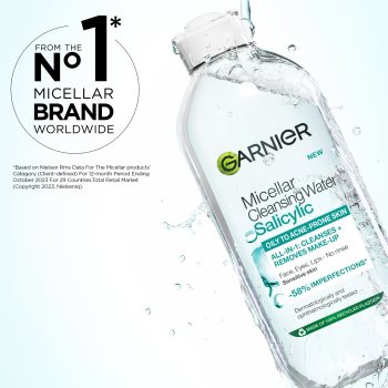 Garnier Salicylic Micellar Cleansing Water apa pentru curatare cu particule micele cu acid salicilic - imagine 3